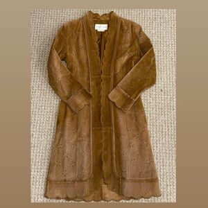 Vintage Margaret Geoffrey Suede, Eyelet Cutouts – Scalloped Trim, Boho, Western